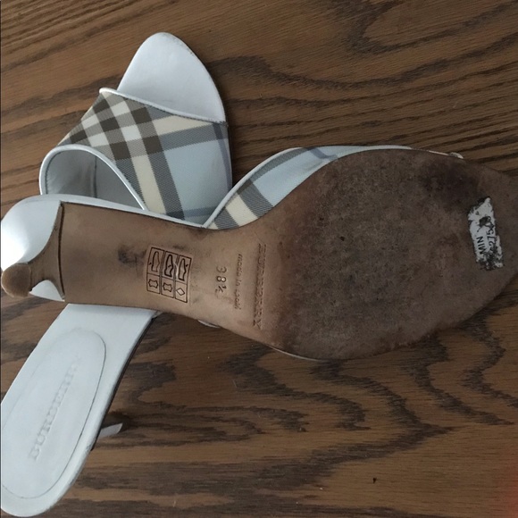 Rare Burberry Vintage NOVA Plaid Heeled Mules - Picture 8 of 10